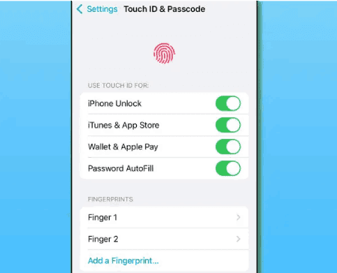 تعيين Touch ID في الايفون