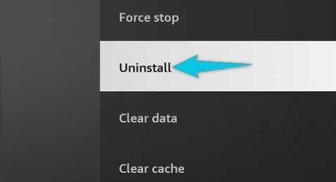 إلغاء تثبيت تطبيق على Fire TV من خلال الإعدادات