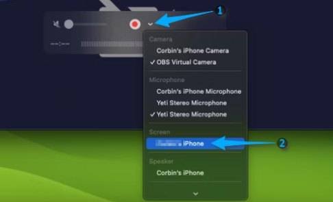 عرض شاشة الايفون على الماك باستخدام QuickTime Player