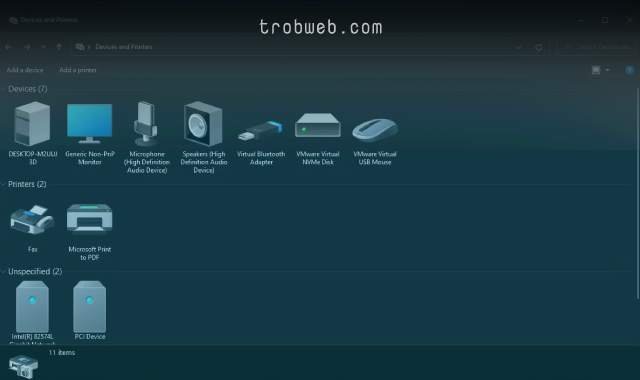 كيفية فتح "Device and Printers" في ويندوز 11.
